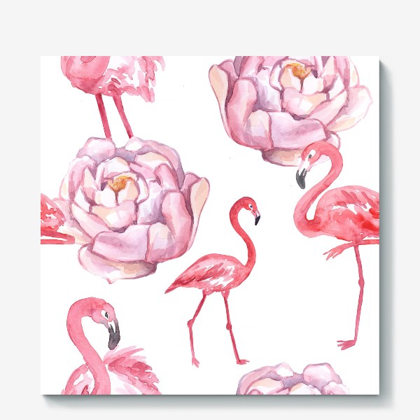 Холст «Пионы  Фламинго»