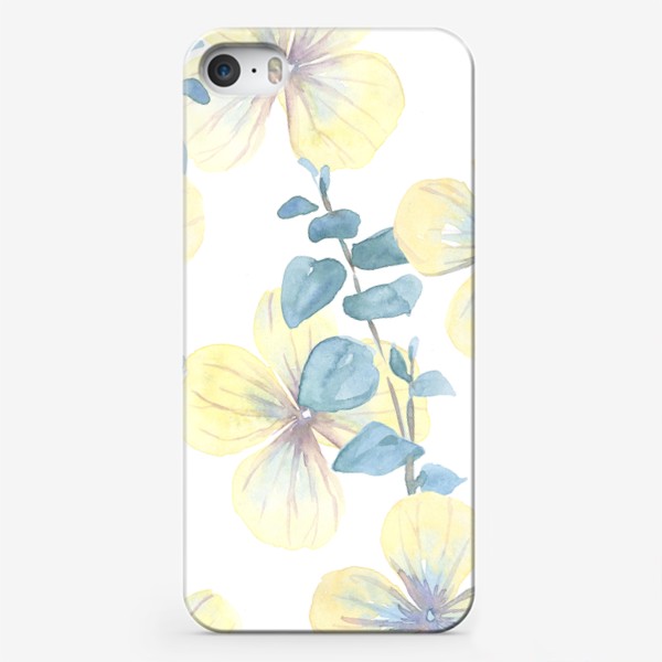 Чехол iPhone «Цветы Паттерн Акварель»