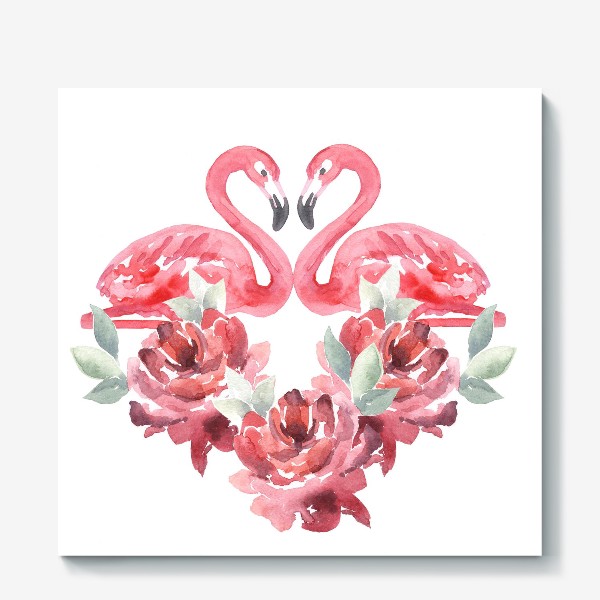 Холст «Сердце из цветов Фламиного пионы»