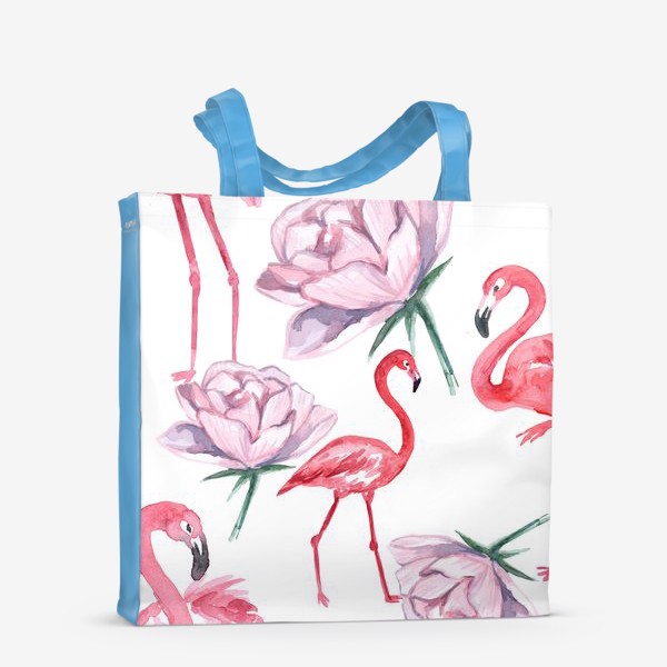 Сумка-шоппер «Пион Фламинго Птицы»
