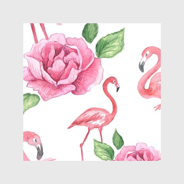 Скатерть «Пион Фламинго Птицы Цветы»