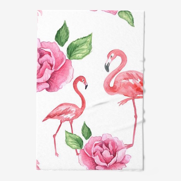 Полотенце «Пион Фламинго Птицы Цветы»