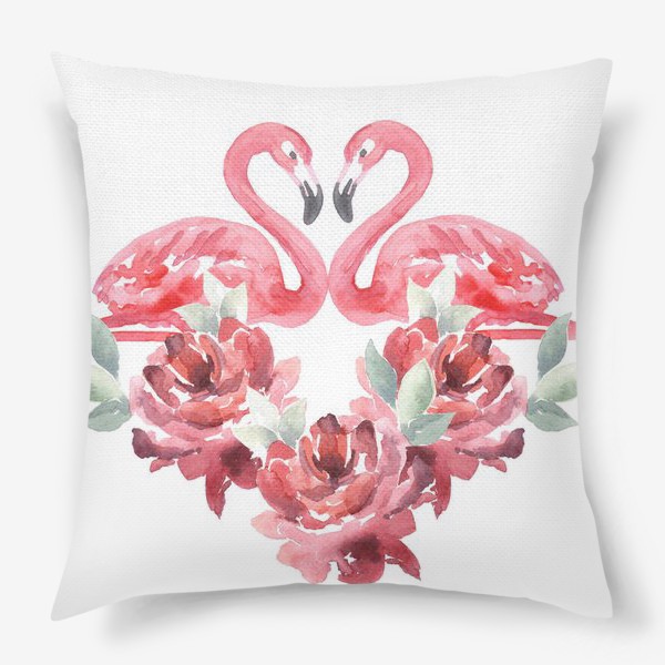 Подушка «Сердце из цветов Фламиного пионы»
