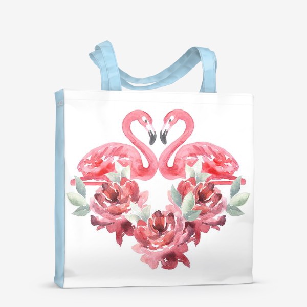 Сумка-шоппер «Сердце из цветов Фламиного пионы»