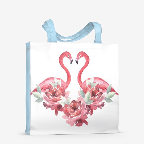 Сумка-шоппер «Розы Фламинго Акварель»