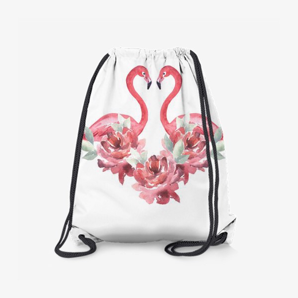 Рюкзак «Розы Фламинго Акварель»