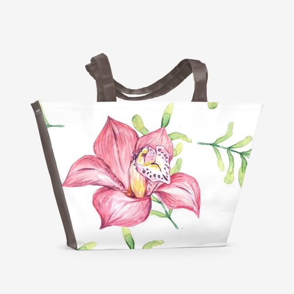 Пляжная сумка «Орхидея Цветок Паттерн»
