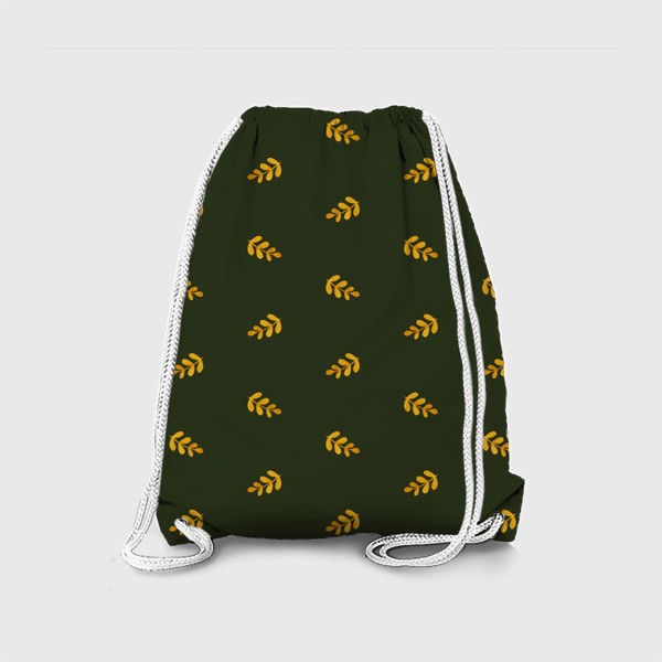 Рюкзак «Узор "Веточка" на зеленом фоне»