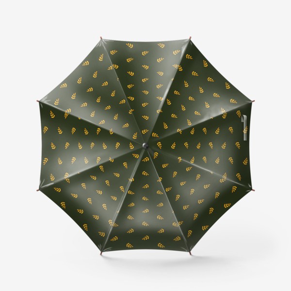 Зонт «Узор "Веточка" на зеленом фоне»