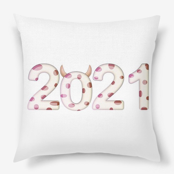 Подушка «2021, надпись к новому году»