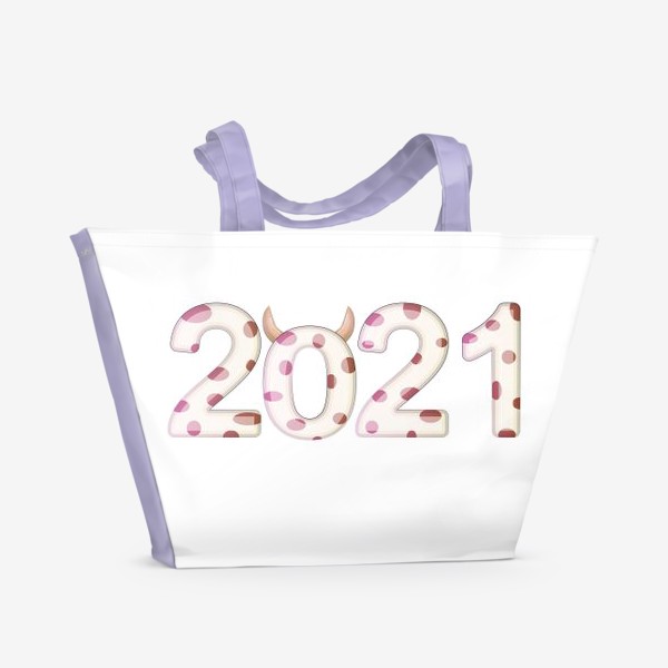 Пляжная сумка «2021, надпись к новому году»