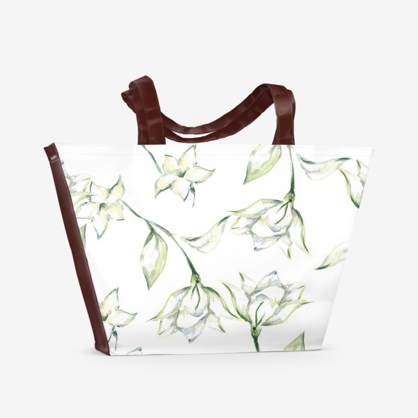 Пляжная сумка «Акварель Цветы паттерн»