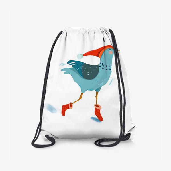 Рюкзак «Птица в красной шапке и в носках»