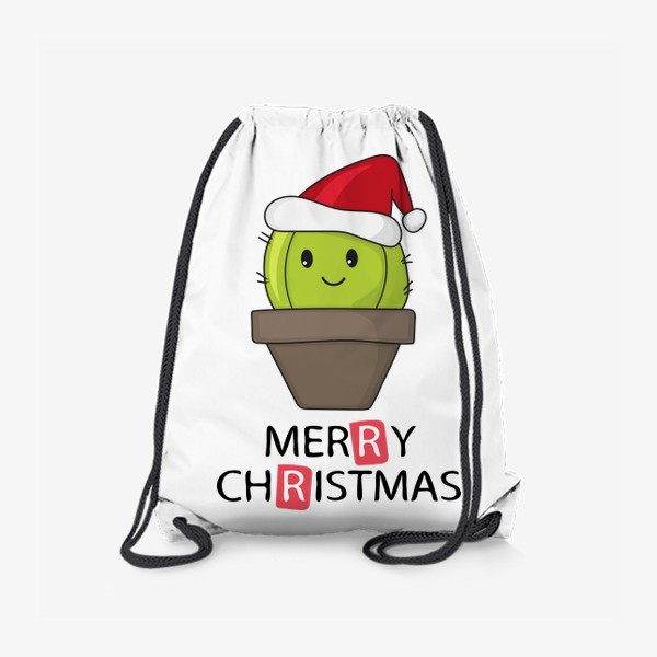 Рюкзак «Merry Christmas  - Новогодний кактус в горшке »