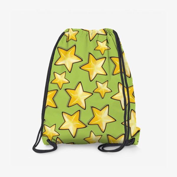 Рюкзак «Звездный узор на зеленом фоне»