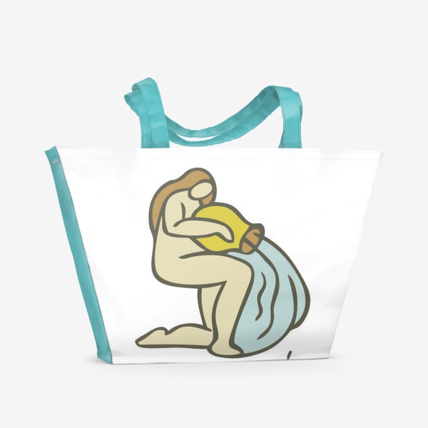 Пляжная сумка «Знаки зодиака иллюстрация водолей»
