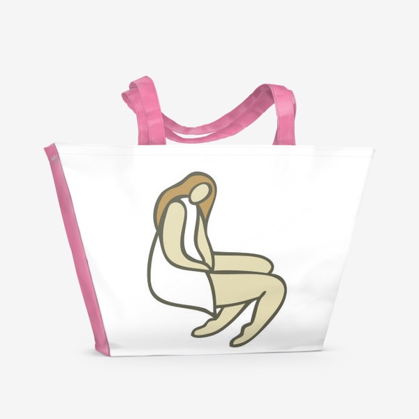 Пляжная сумка «Знаки зодиака иллюстрация дева»