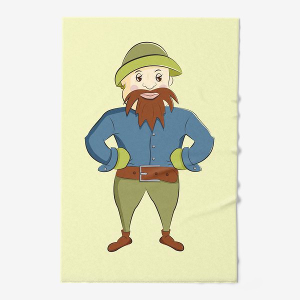 Полотенце «человечек с бородой в шляпе, забавный персонаж»