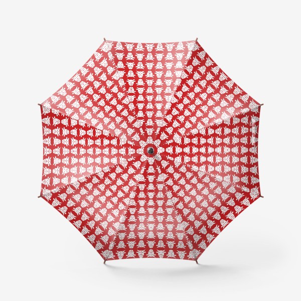Зонт «Узор на красном фоне. Год Быка.»