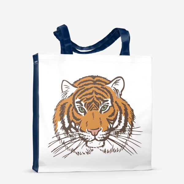 Сумка-шоппер «Голова тигра иллюстрация цветная»
