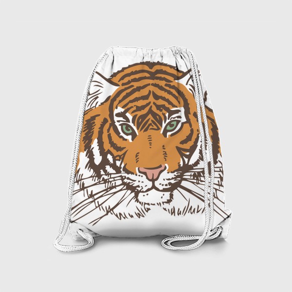 Рюкзак «Голова тигра иллюстрация цветная»