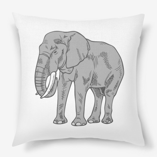 Подушка «Слон серый иллюстрация »