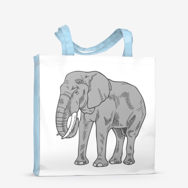 Сумка-шоппер «Слон серый иллюстрация »