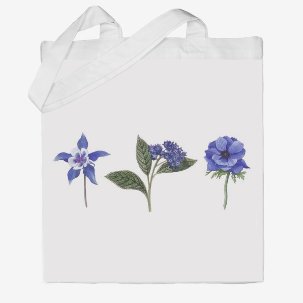 Сумка хб &laquo;Синие цветы. Ботаника&raquo;