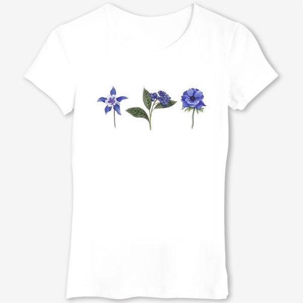 Футболка &laquo;Синие цветы. Ботаника&raquo;