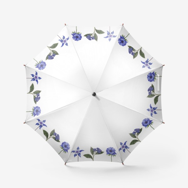 Зонт &laquo;Синие цветы. Ботаника&raquo;