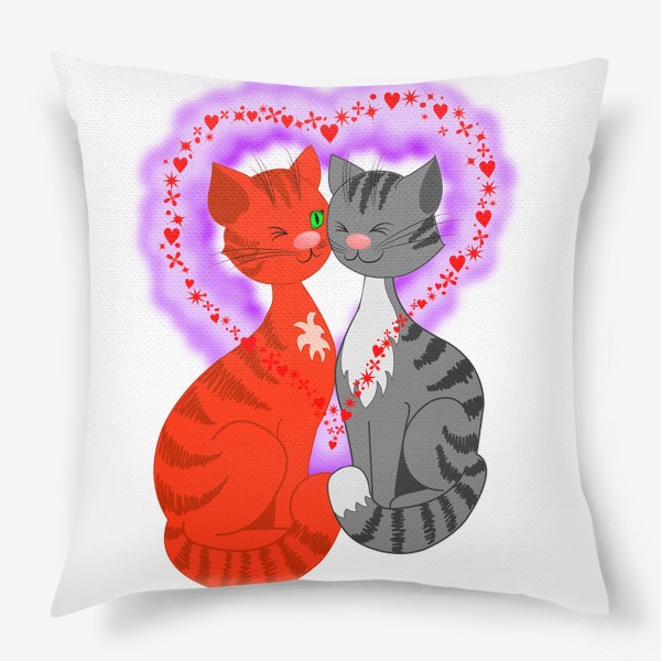 Подушка «Влюбленные кошки»