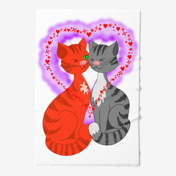 Полотенце «Влюбленные кошки»