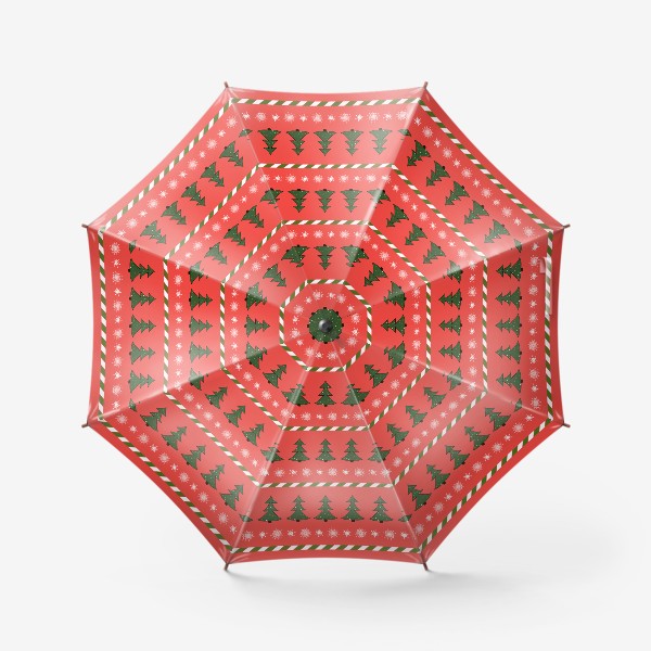 Зонт «ёлочки на красном»