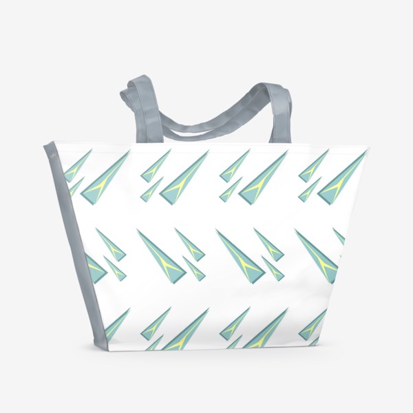 Пляжная сумка «Треугольные сосульки или кусочки льда. Геометрический паттерн»