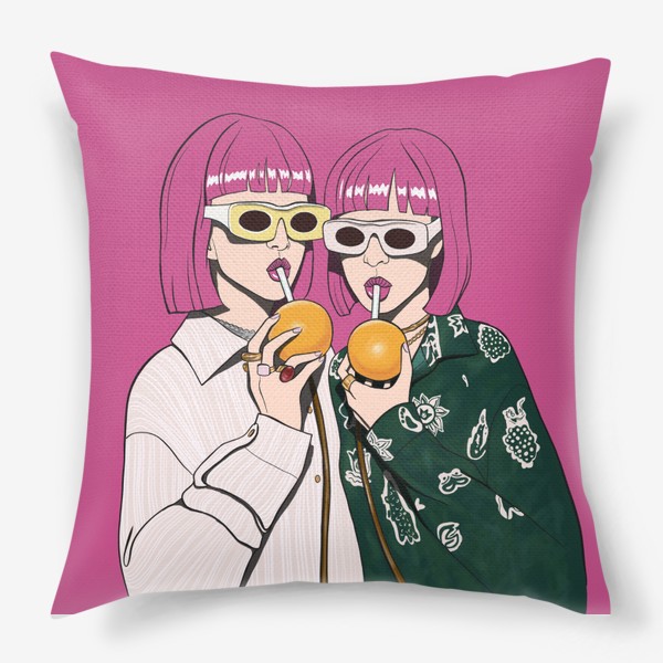 Подушка «девушки и апельсины»