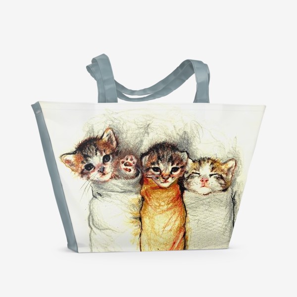 Пляжная сумка «Котята,милые котики, подарок »