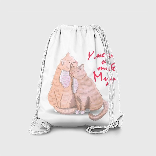 Рюкзак «У меня к тебе Мур, любовь и пара котиков»