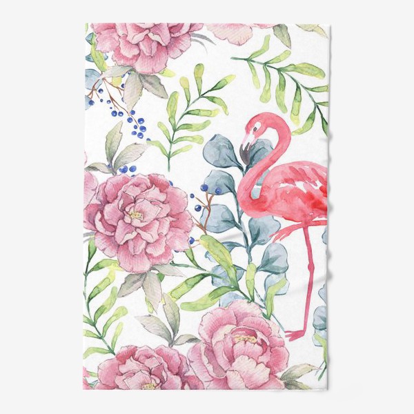 Полотенце «Фламинго Пион цветок паттерн»