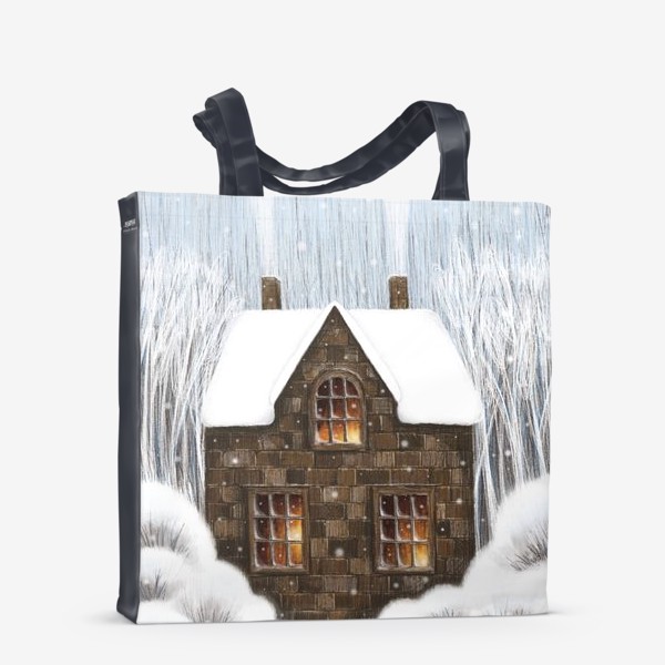 Сумка-шоппер &laquo;Уютный зимний дом рождество новый год снегопад&raquo;
