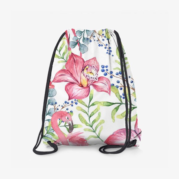 Рюкзак «Орхидея Фламинго паттерн цветы птицы»