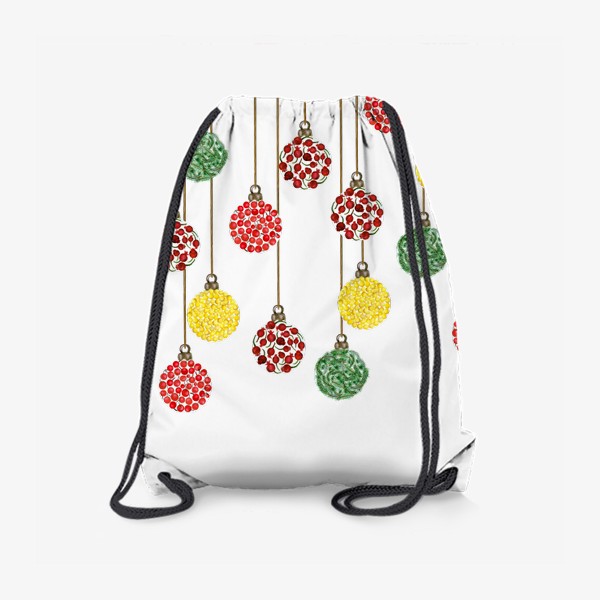 Рюкзак «Разноцветные яркие ёлочные праздничные шары»