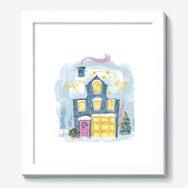Картина «Новогодний зимний дом. Christmass shop»
