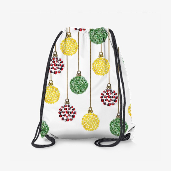 Рюкзак «Разноцветные новогодние ёлочные шары»