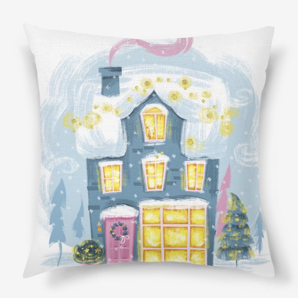Подушка «Новогодний зимний дом. Christmass shop»
