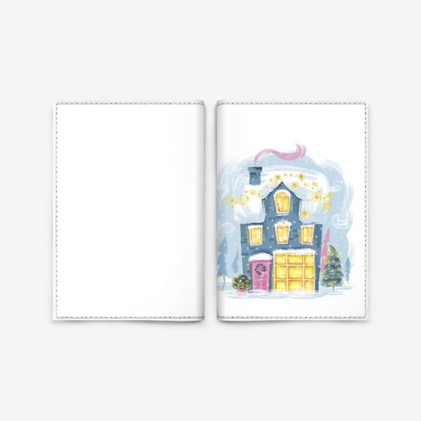 Обложка для паспорта «Новогодний зимний дом. Christmass shop»