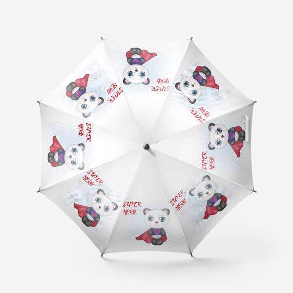 Зонт «Панда супер-герой в плаще летит на помощь»