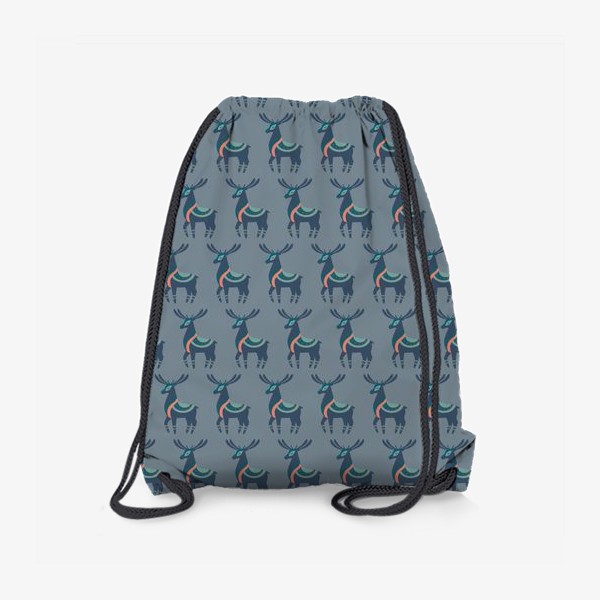 Рюкзак «Зимний паттерн орнамент с оленями»