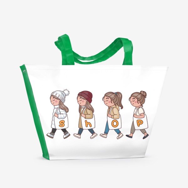 Пляжная сумка «шоппинг принт для сумки»