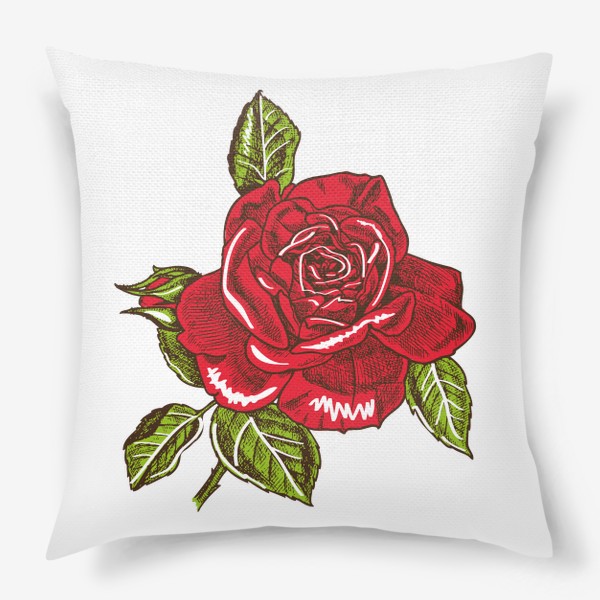 Подушка «Графика красная роза»