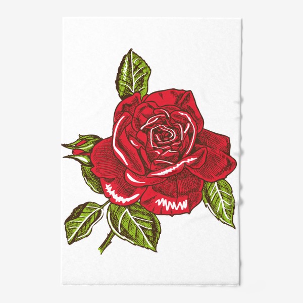 Полотенце «Графика красная роза»